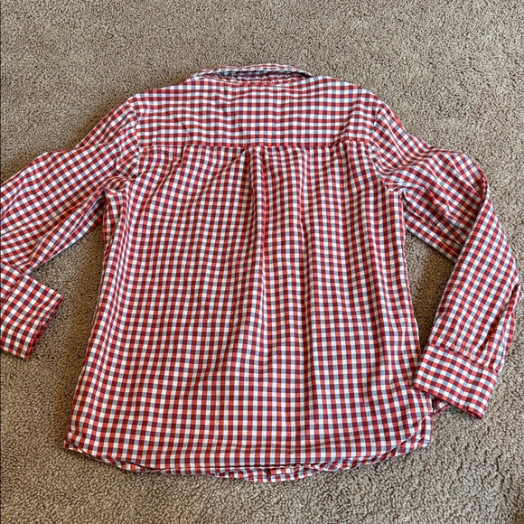 Jacadi Red and White Checkered Gingham Kids Shirt, size 8 - Picture 7 of 7